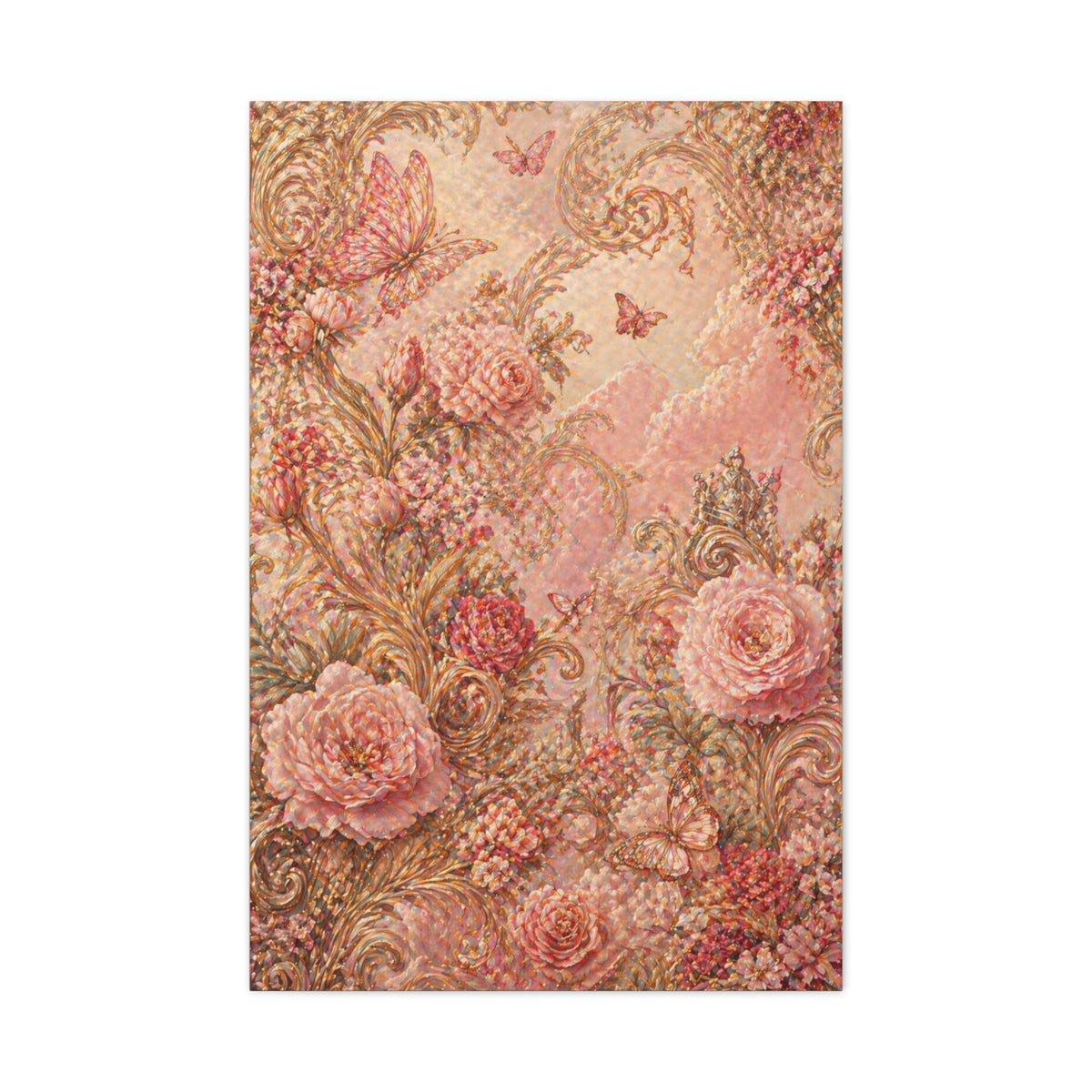 Blush Rococo Floral Fantasy Wall Art & Canvas Print