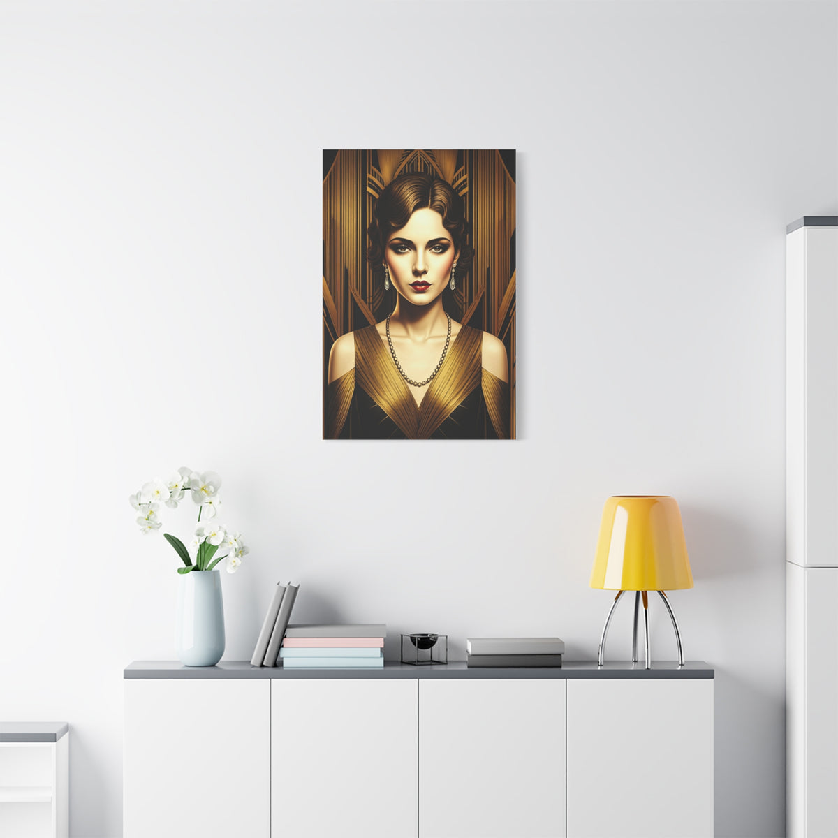 Golden Vintage Glamour Portrait Wall Art & Canvas Prints