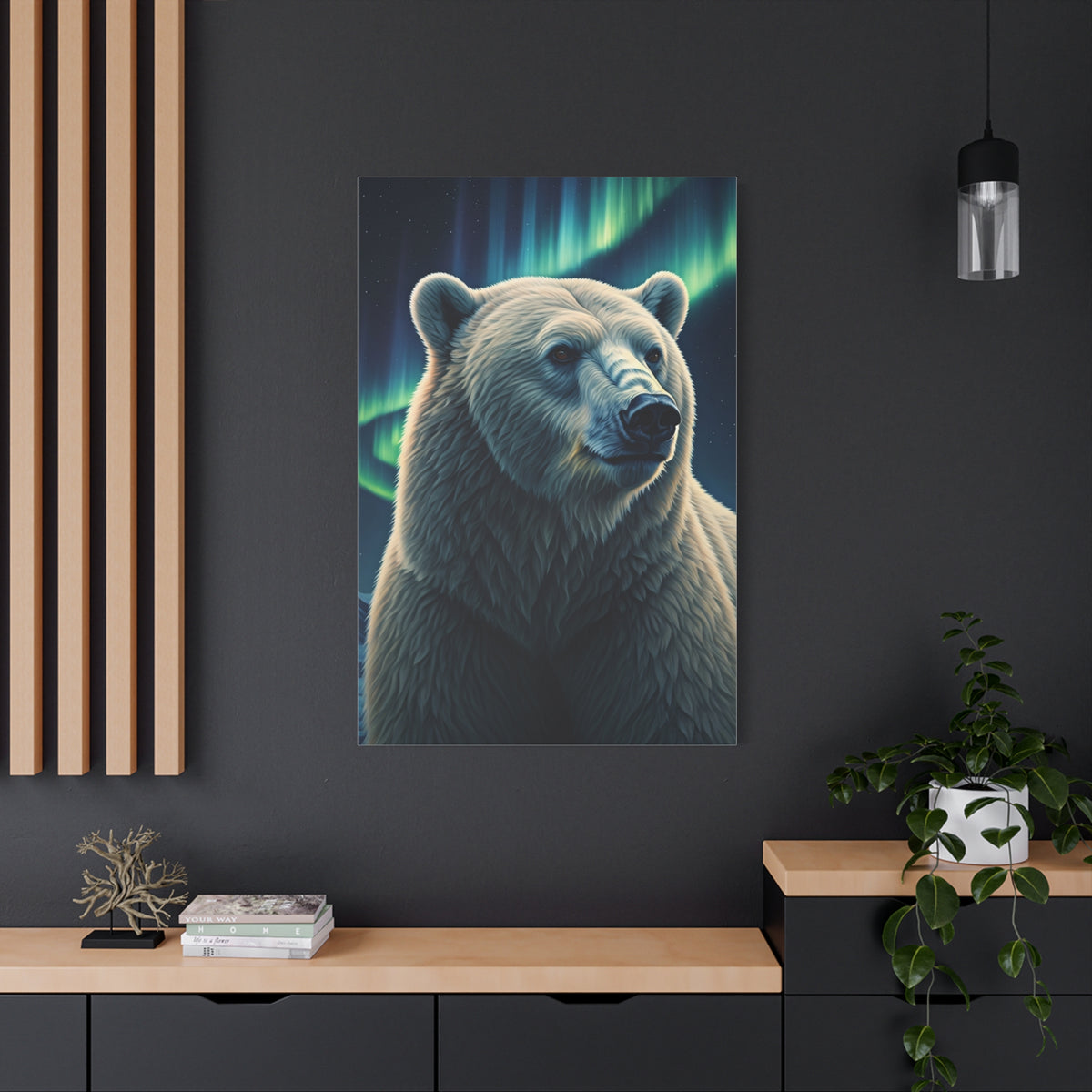 Northern Lights Polar Bear Wall Art & Canvas Prints