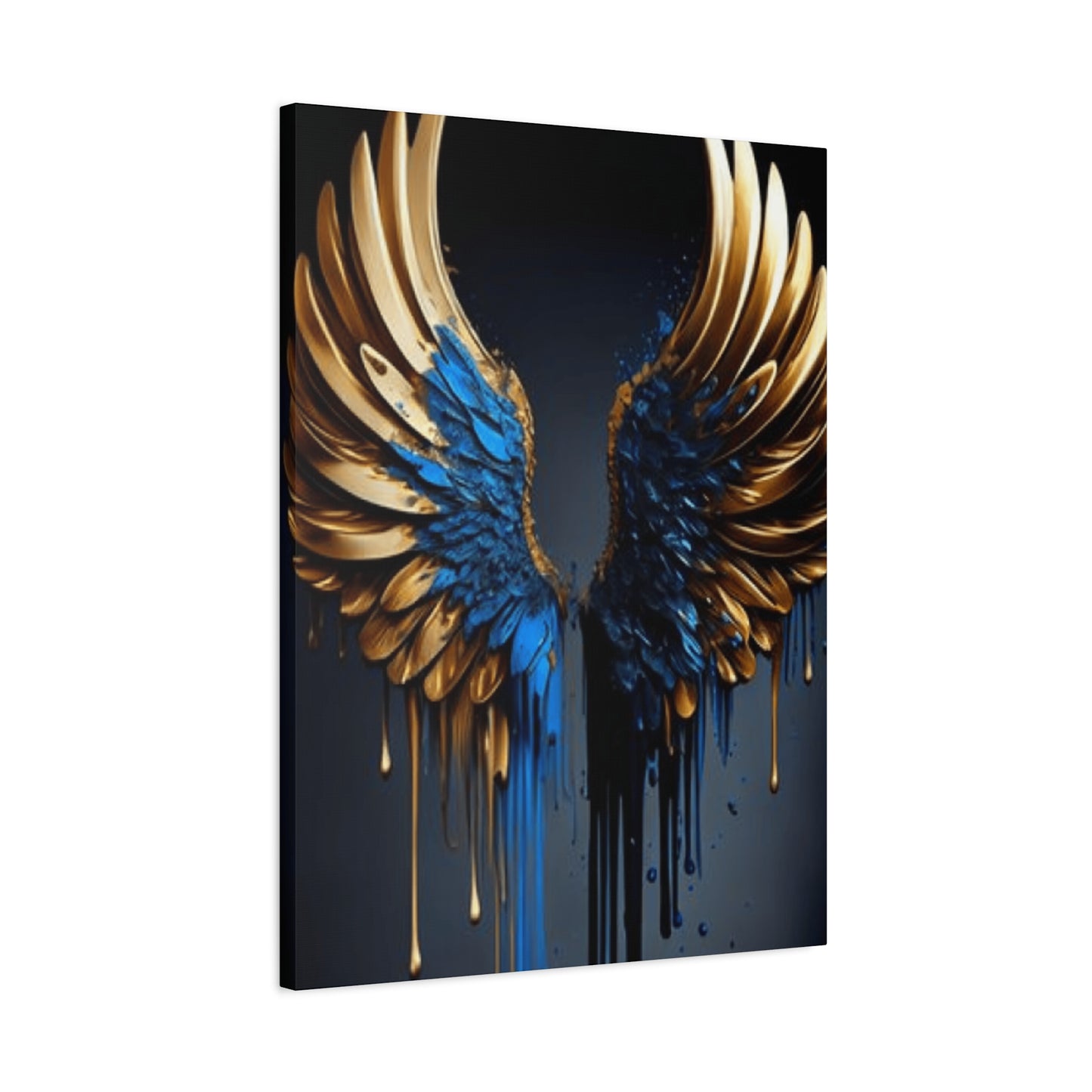 Gold and Blue Angel Wings Wall Art & Canvas Prints
