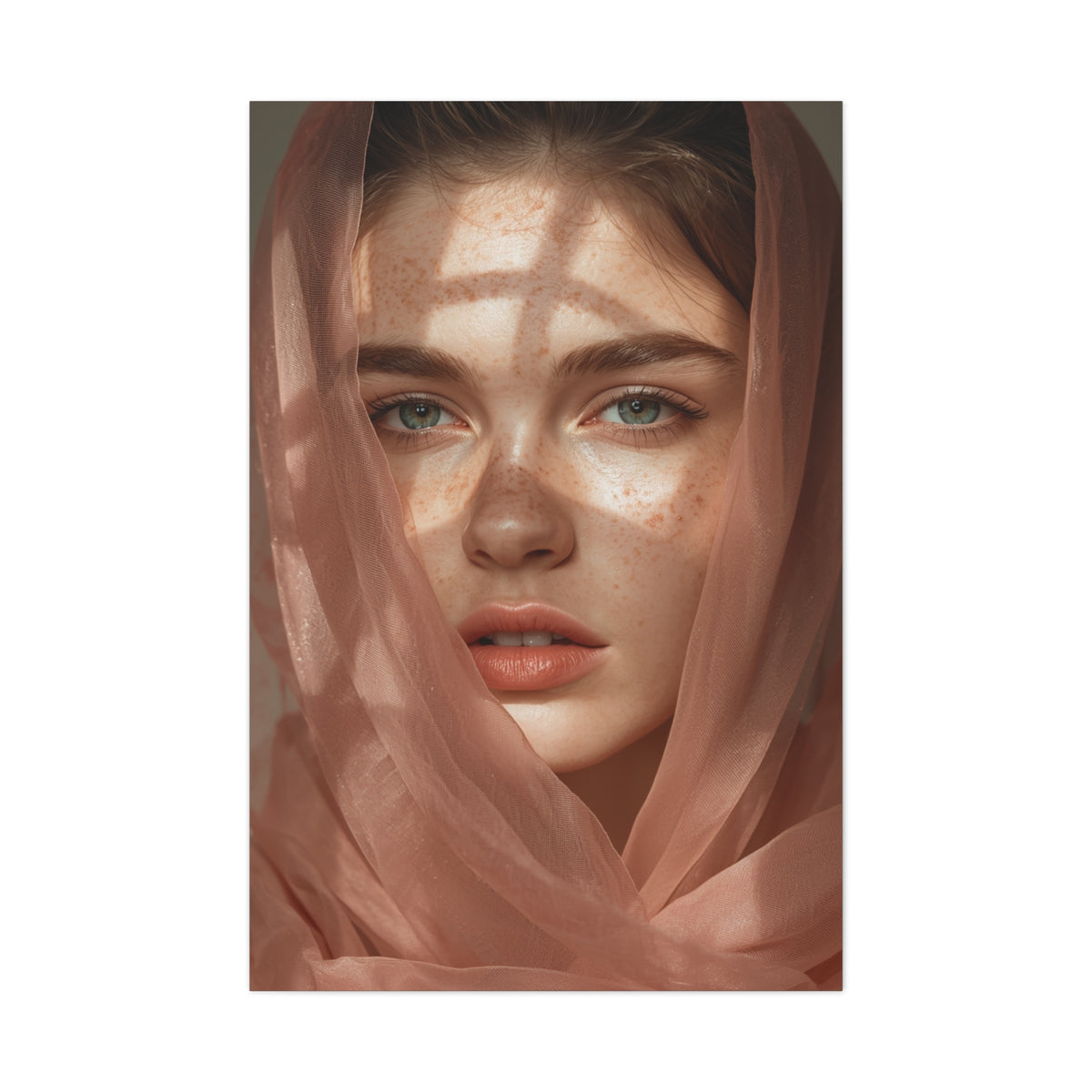 Freckled Muse Rose-Gold Veil Portrait Wall Art & Canvas Print