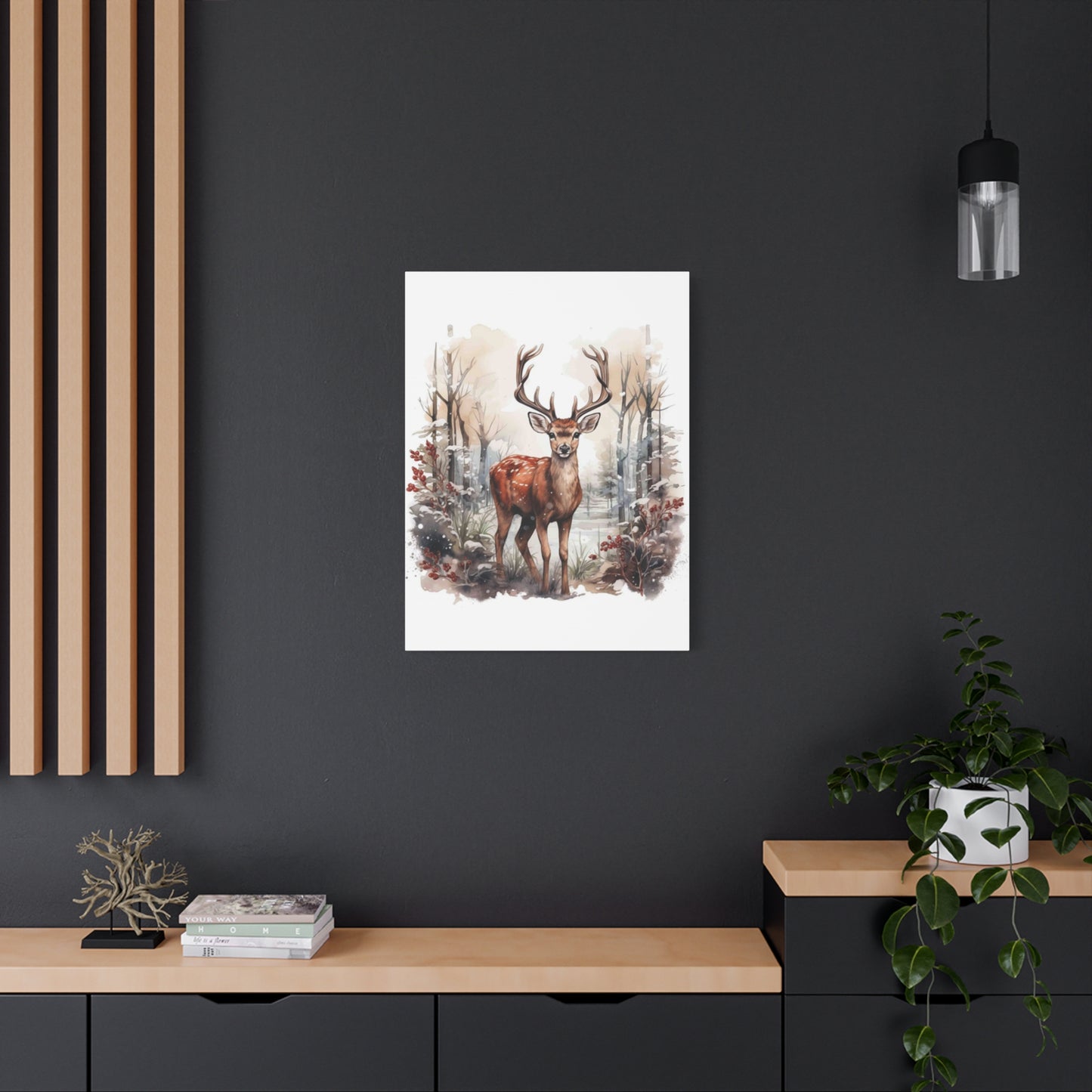 Small Reindeer Painting Wall Art & Canvas Prints