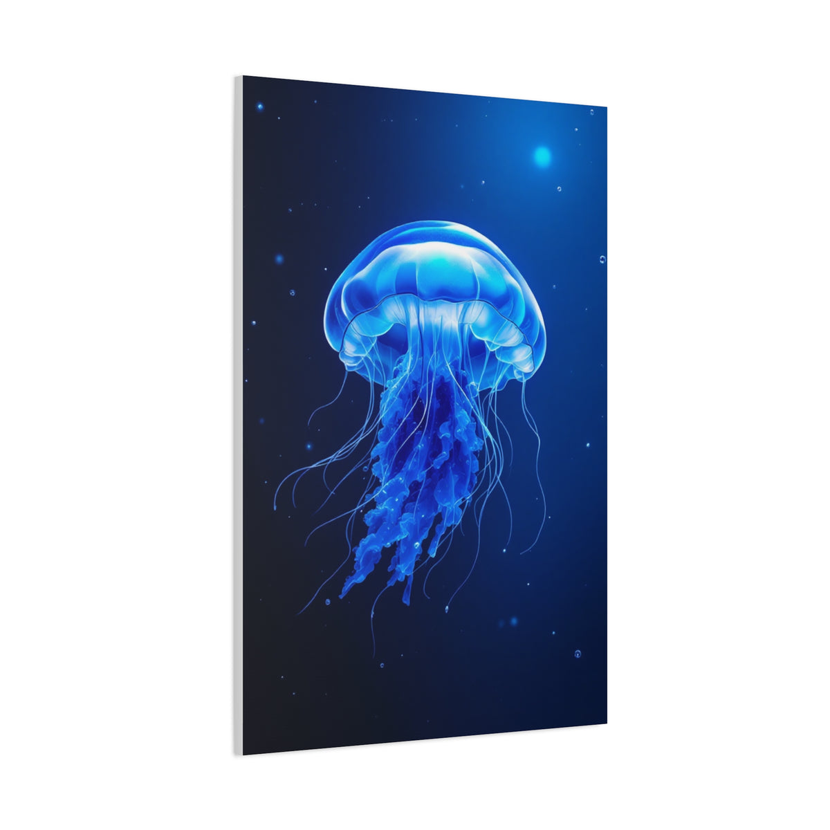 Glowing Jellyfish in Midnight Blue Waters Wall Art & Canvas Prints