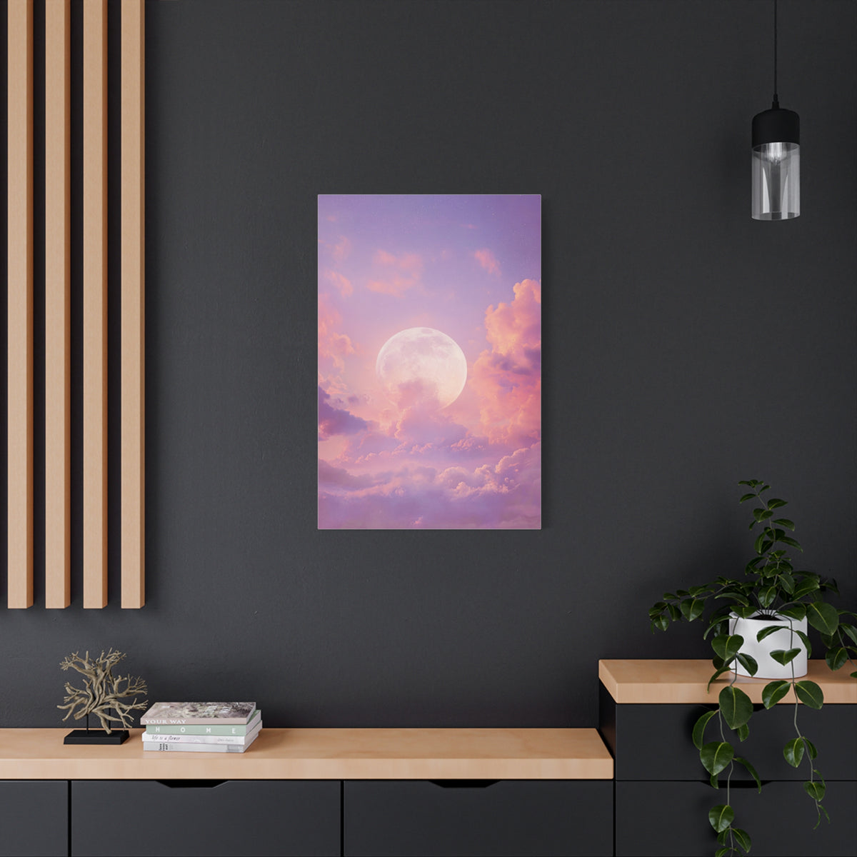 Dreamy Celestial Moon Clouds Wall Art & Canvas Print