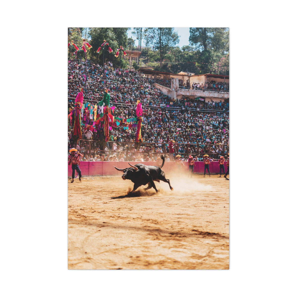 Latin American Bull Festival Arena Wall Art & Canvas Print
