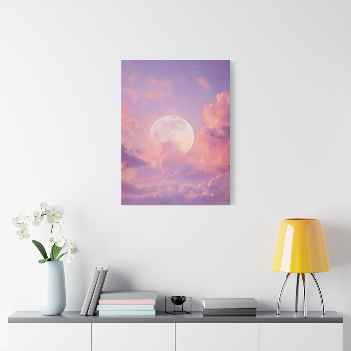 Dreamy Celestial Moon Clouds Wall Art & Canvas Print