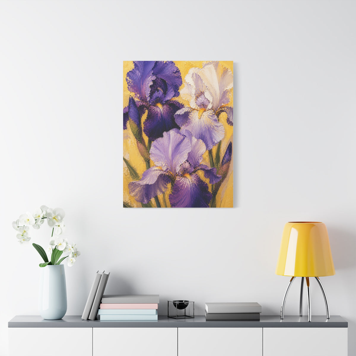 Iris Floral Impasto Painting Wall Art & Canvas Print