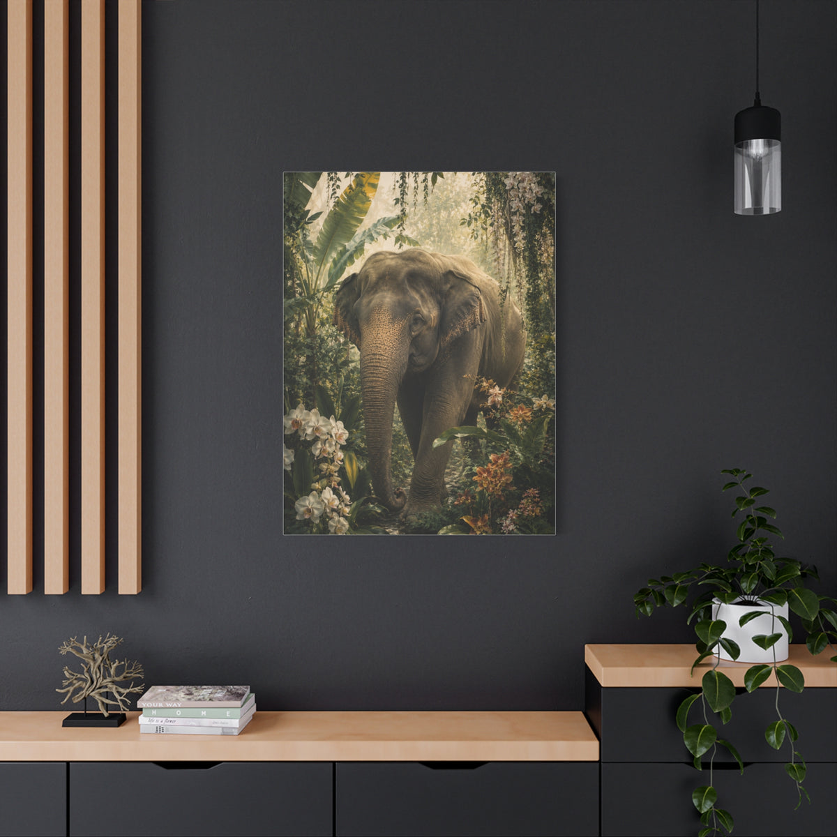 Majestic Elephant Jungle Portrait Tropical Wall Art & Canvas Print