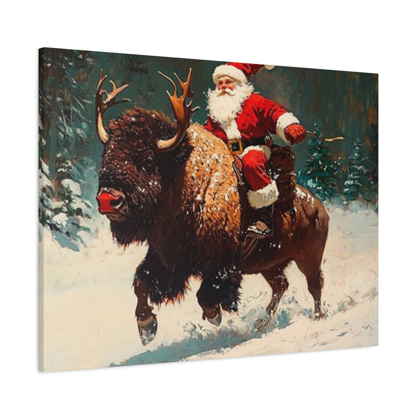 Santa Claus On Yak Wall Art & Canvas Prints
