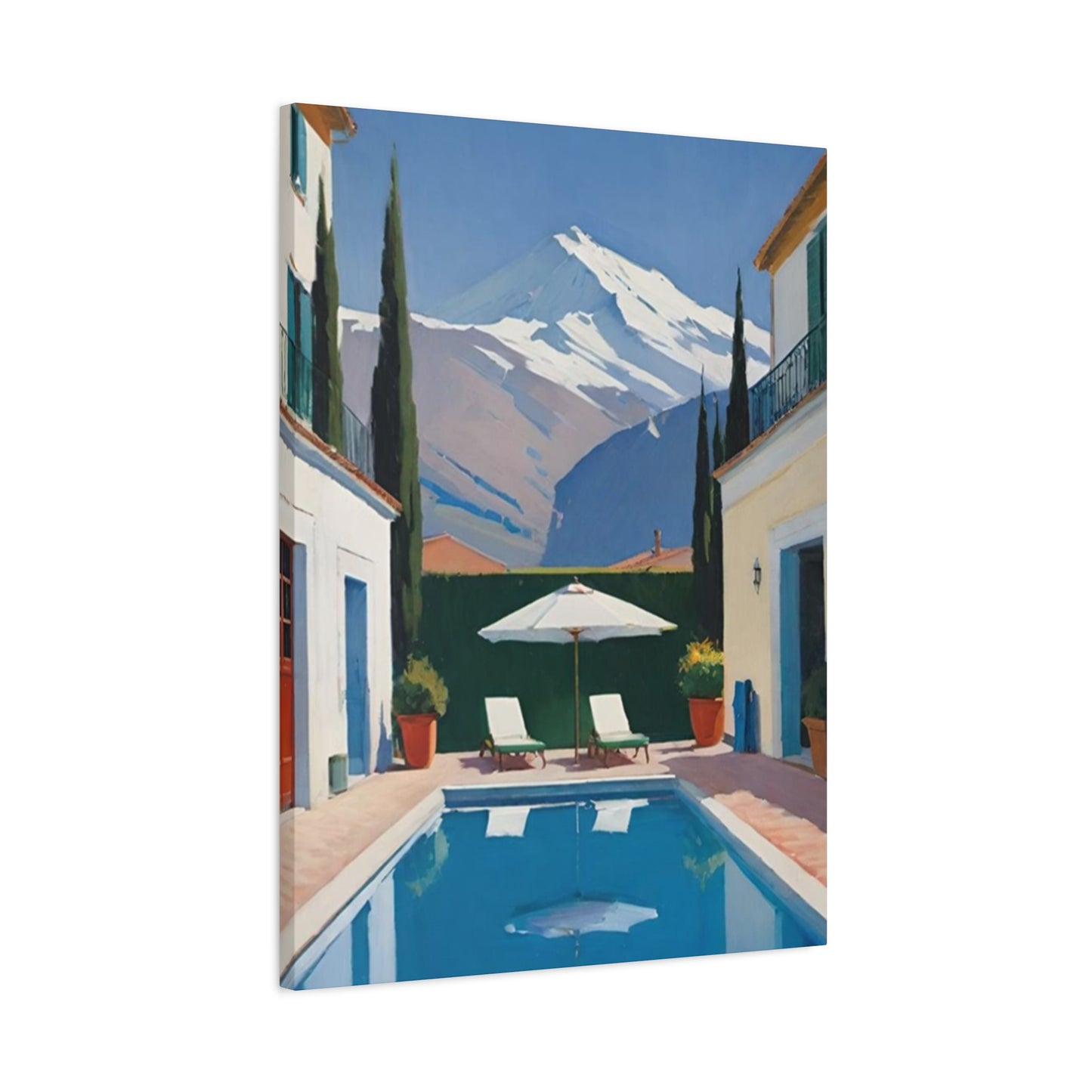Swimming Pool In Resort With Mountain View Wall Art & Canvas Prints