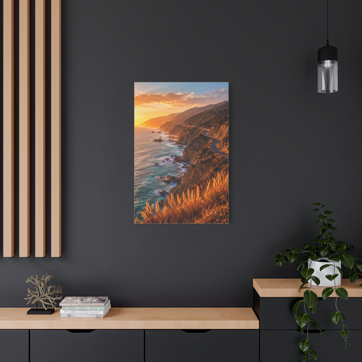 Malibu Coastal Cliffs at Golden Hour Wall Art & Canvas Print