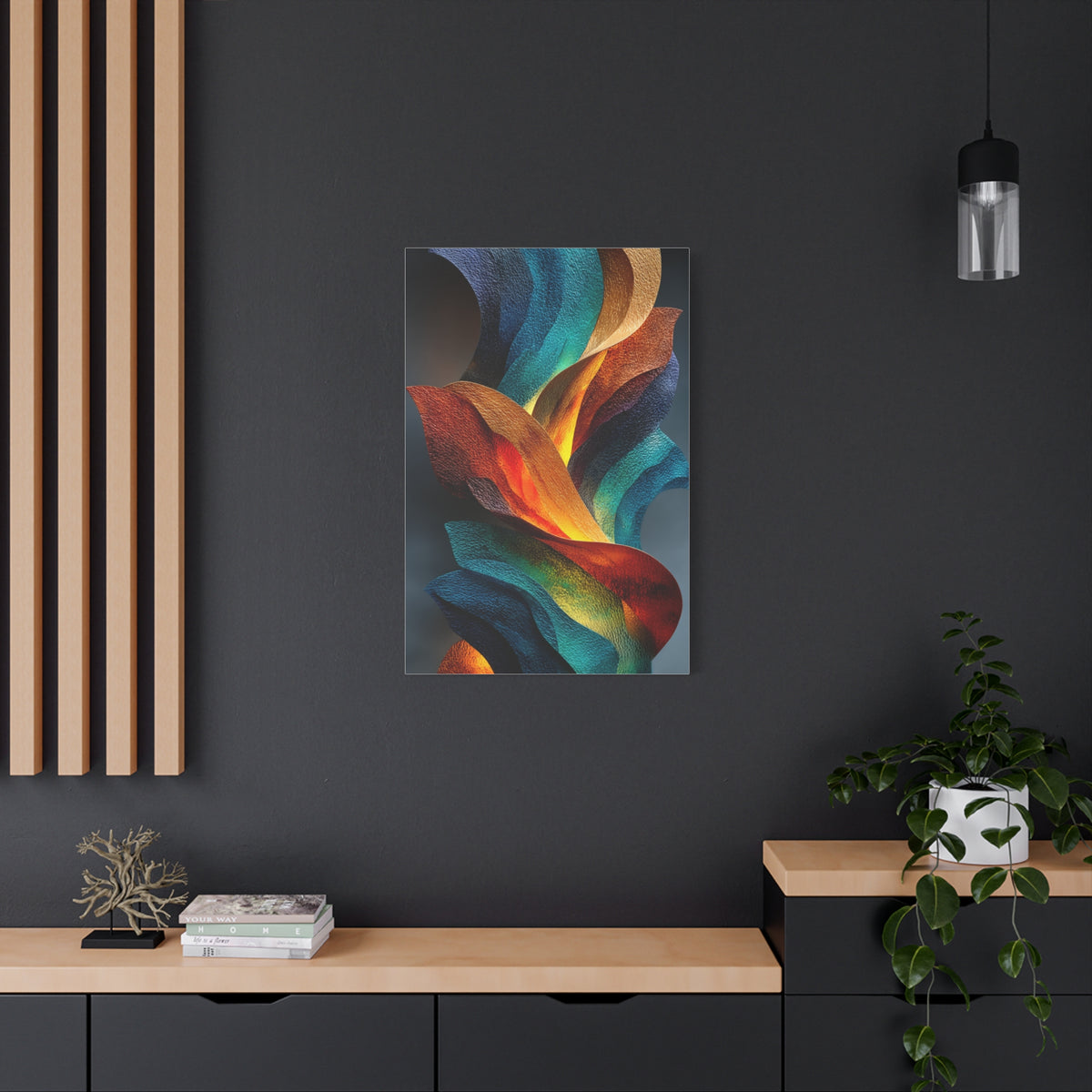 Textured Abstract Lava-Flow Ribbons Wall Art & Canvas Print