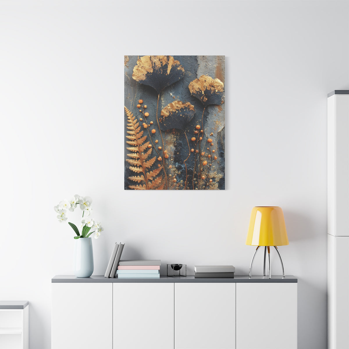 Dark Botanical Gold Leaf Study Wall Art & Canvas Print