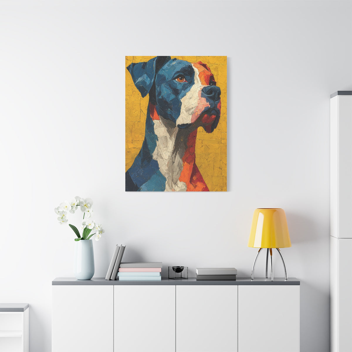Boxer Abstract Color Portrait Wall Art & Canvas Print