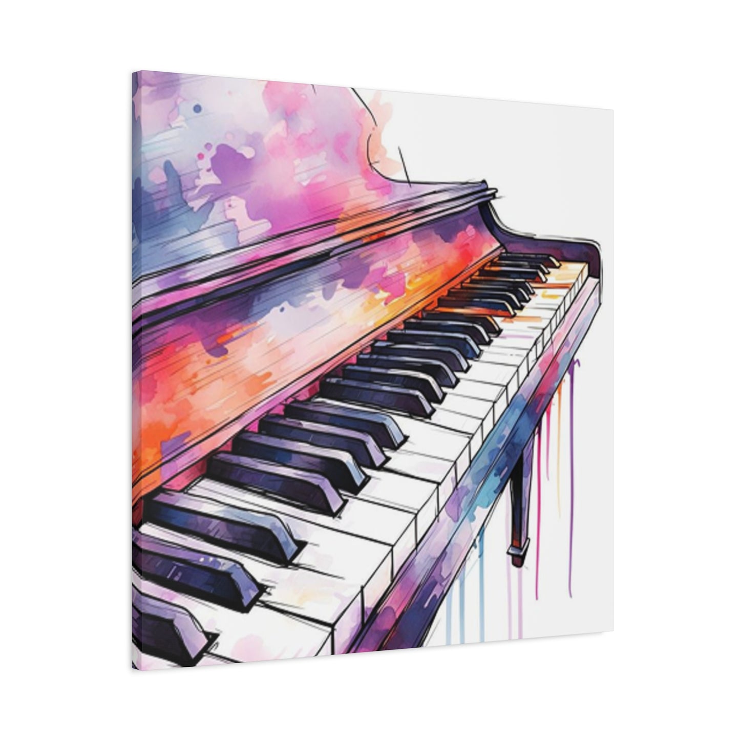 Keys Of Piano Drawing Painting Wall Art & Canvas Prints
