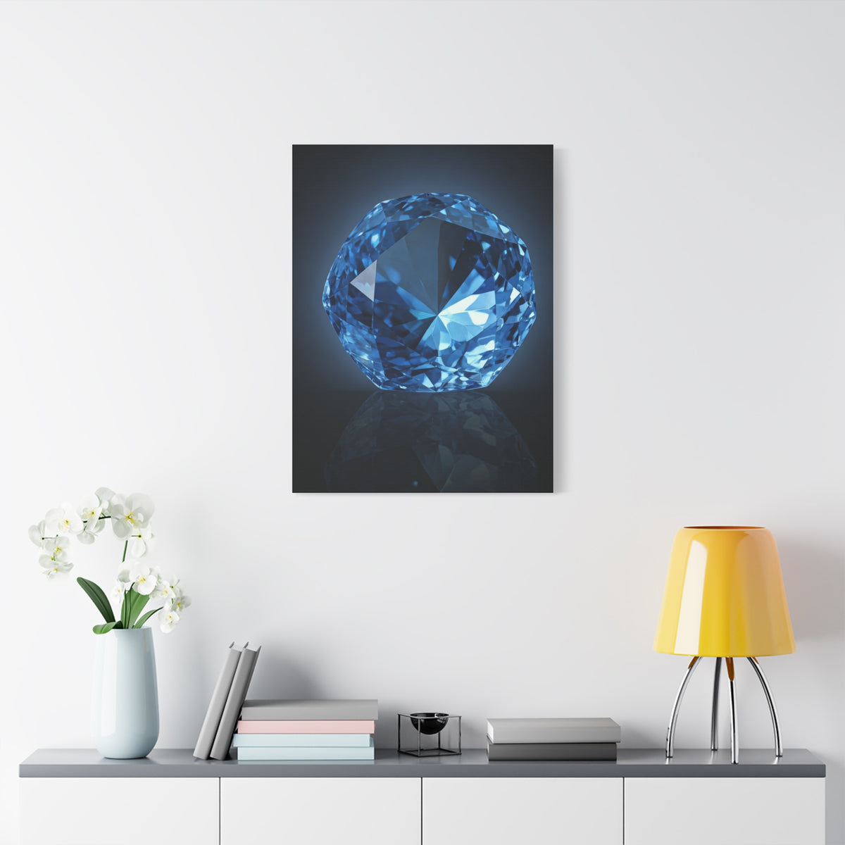 Brilliant Blue Diamond Portrait Wall Art & Canvas Prints