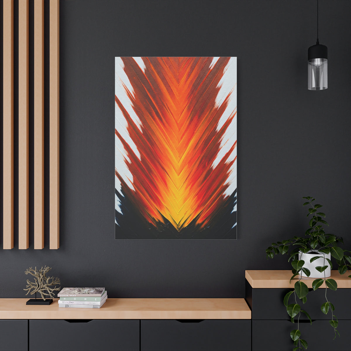 Vertical Fire Burst Abstract Wall Art & Canvas Prints
