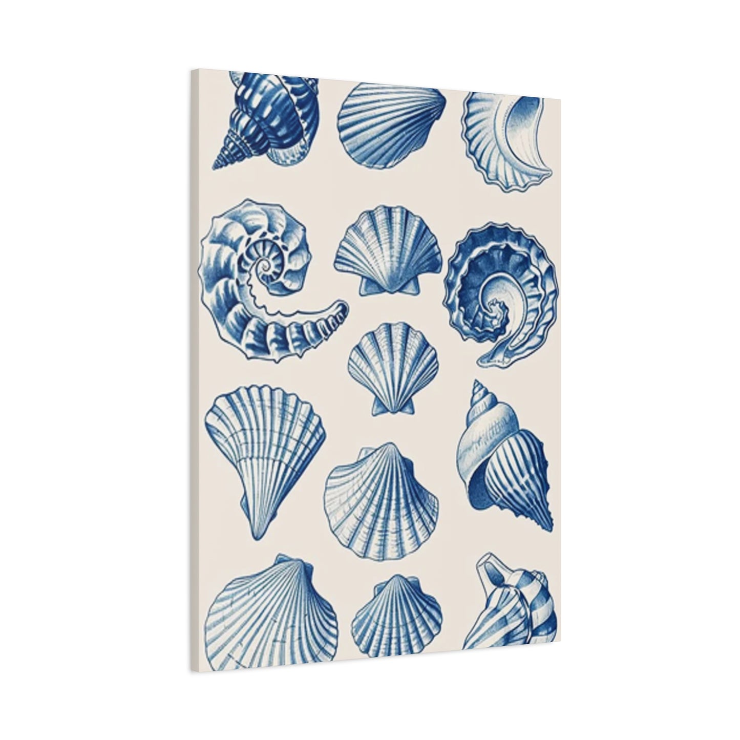 Blue Shell Shapes Wall Art & Canvas Prints