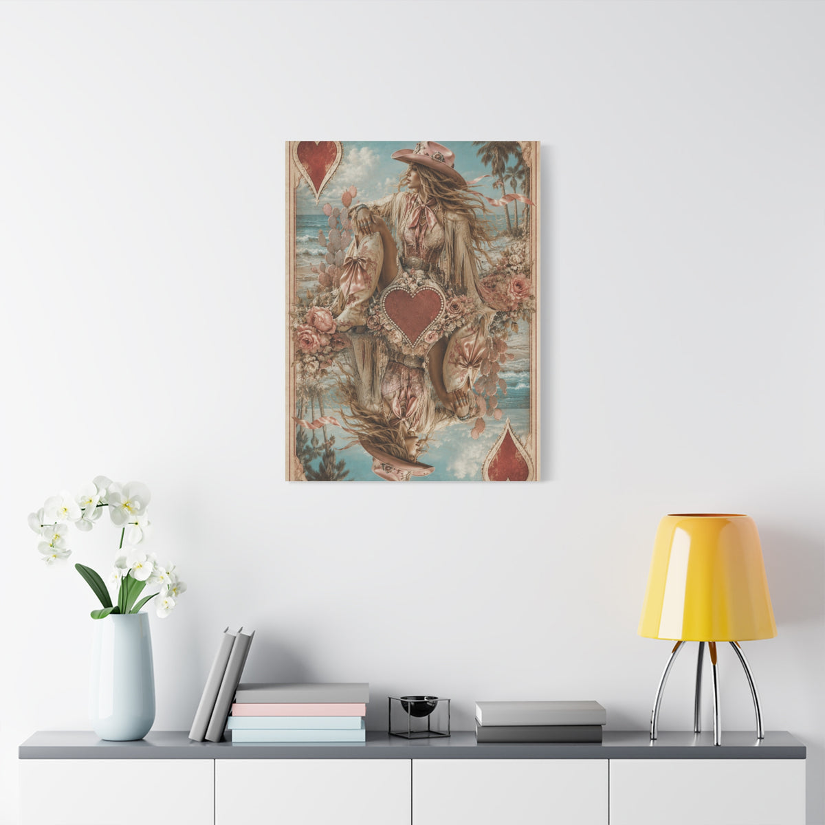 Coastal Cowgirl Playing Card Portrait Wall Art & Canvas Print