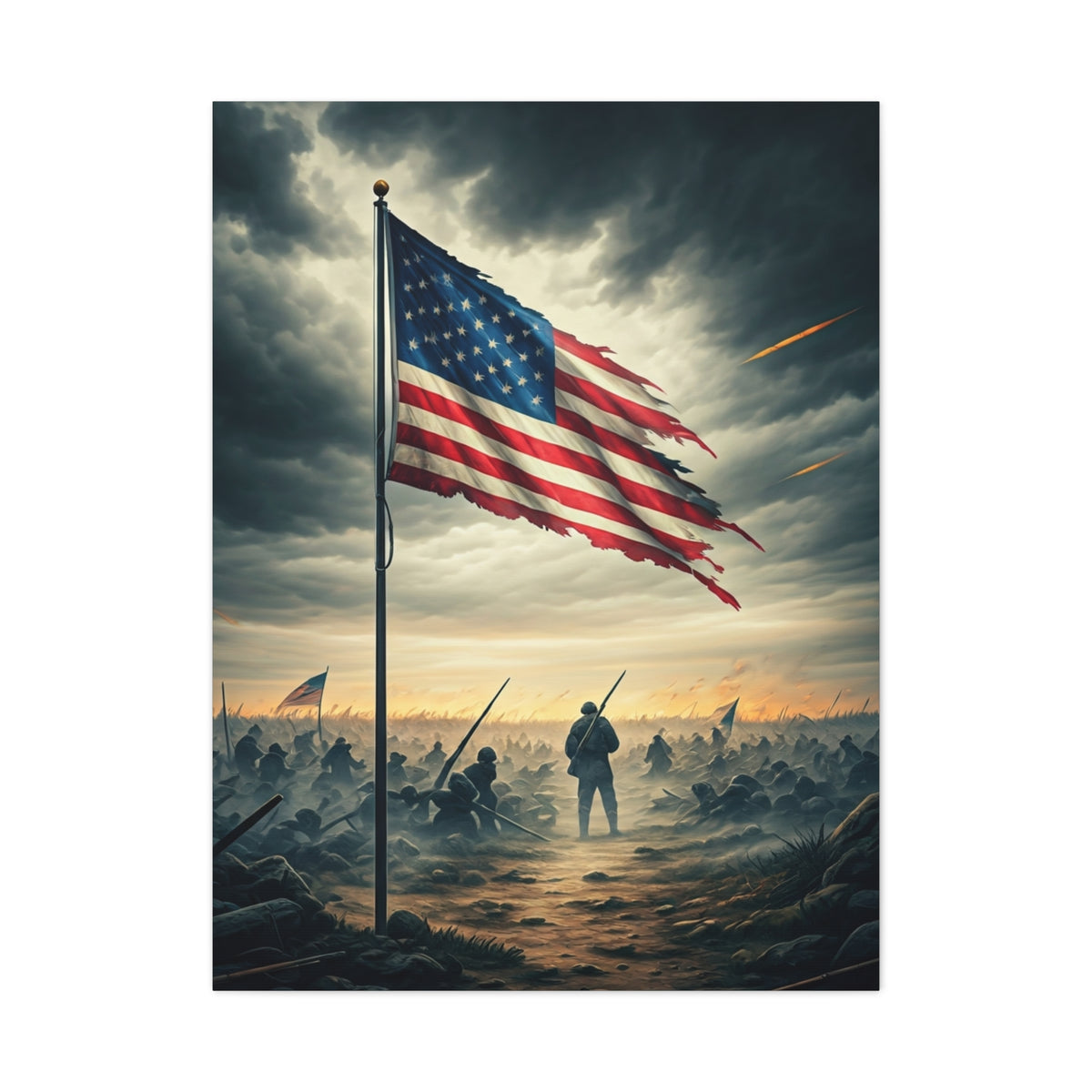 Battlefield Patriot Flag Tribute Wall Art & Canvas Prints