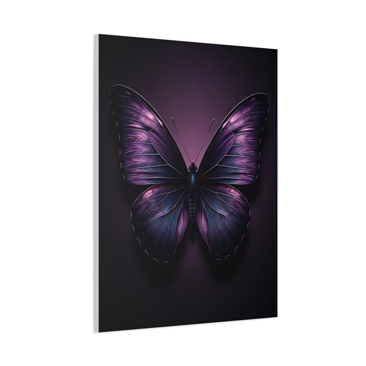 Royal Violet Butterfly Minimalist Portrait Wall Art & Canvas Prints