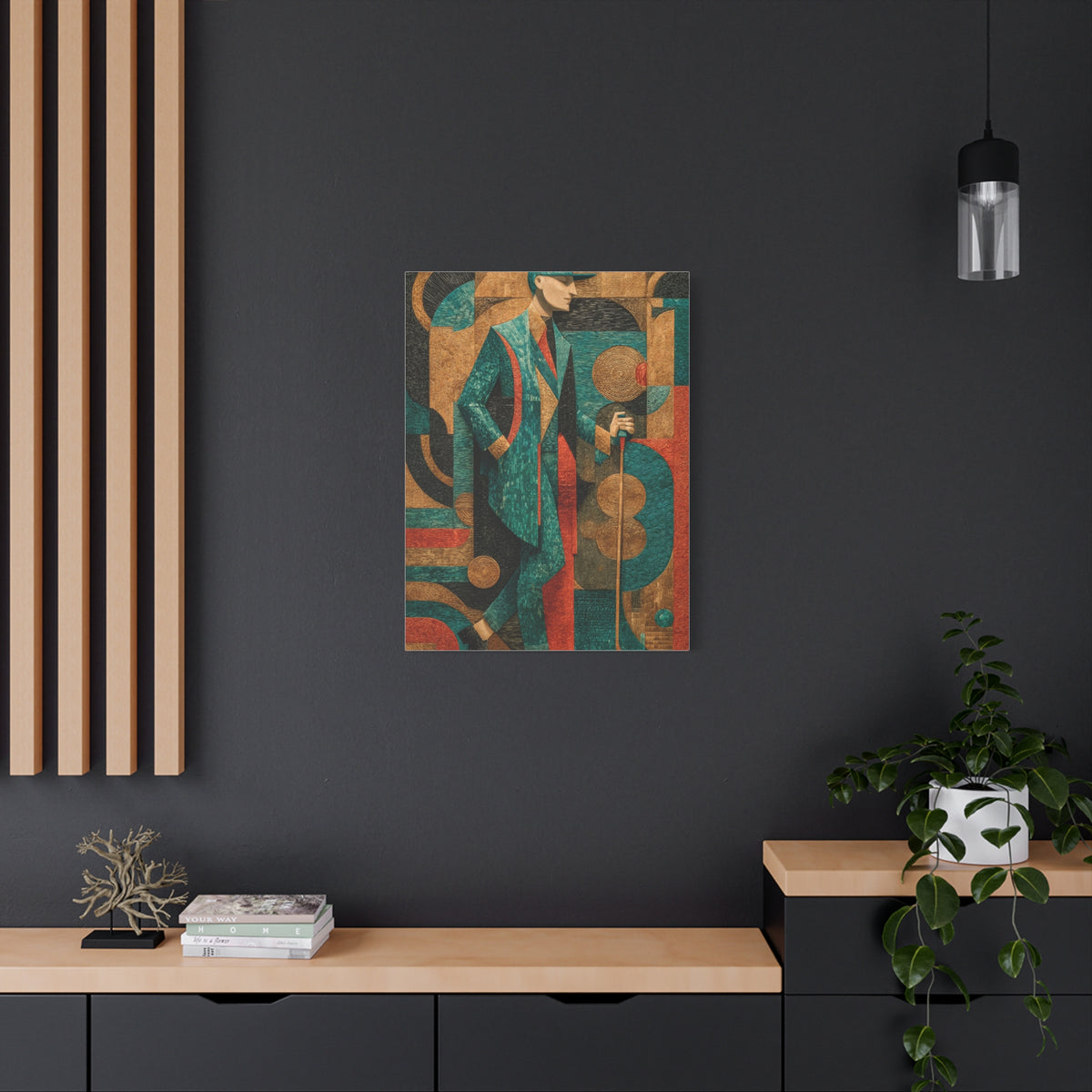 Art Deco Golfer Graphic Composition Wall Art & Canvas Print