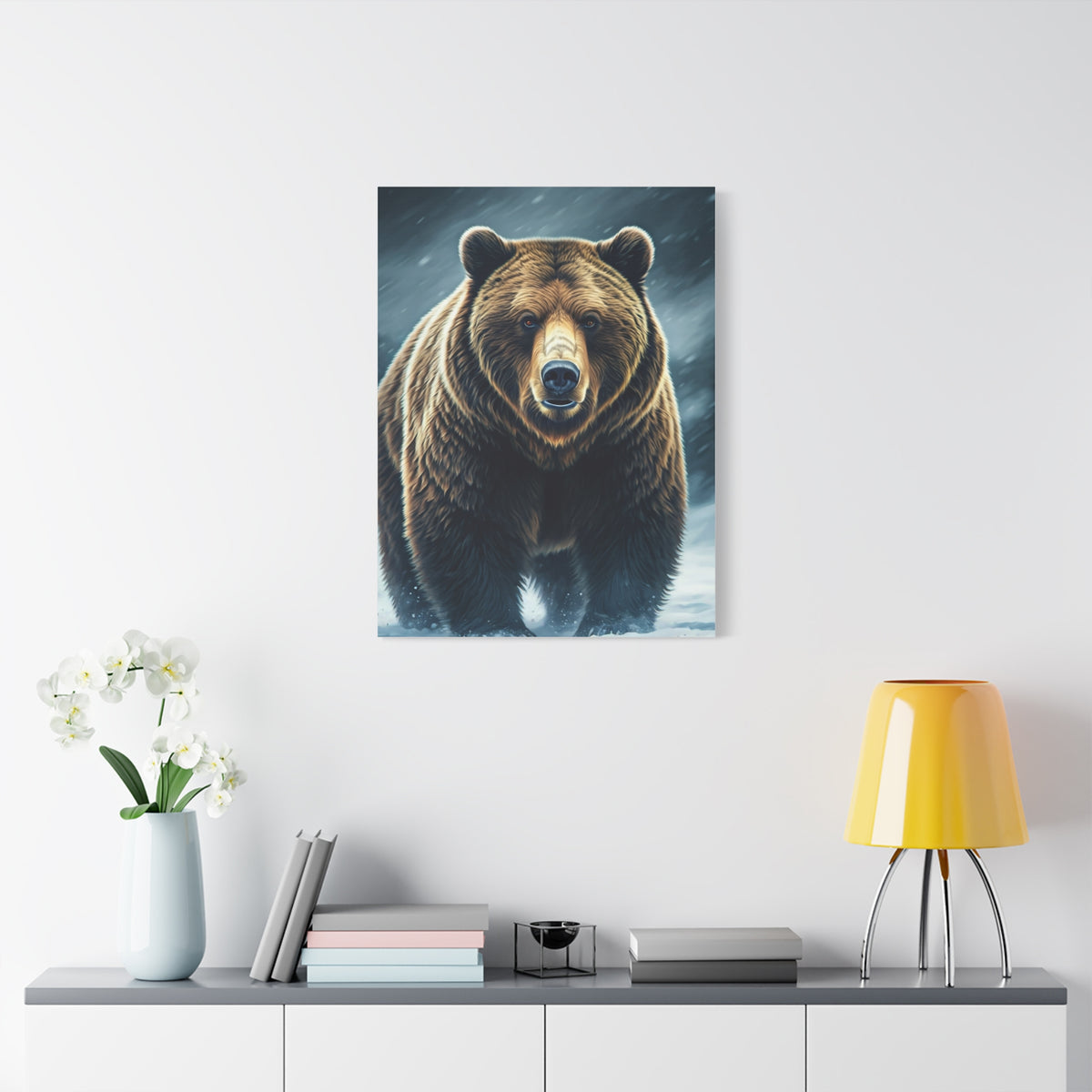 Snowy Landscape Grizzly Bear Wall Art & Canvas Prints