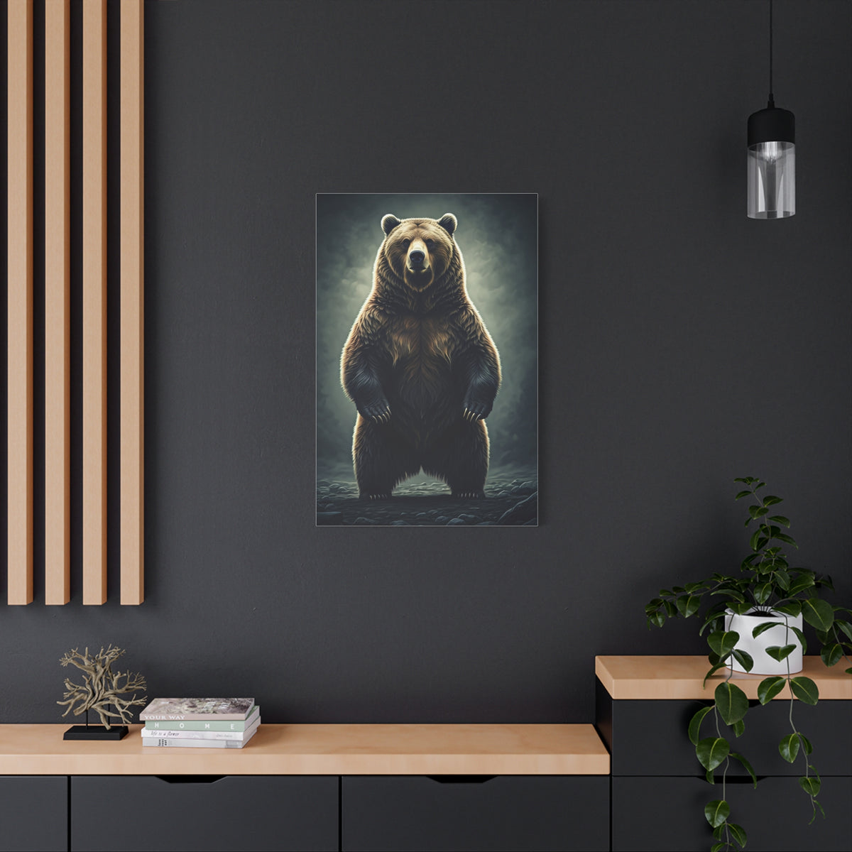Standing Grizzly Bear Studio Portrait Wall Art & Canvas Prints