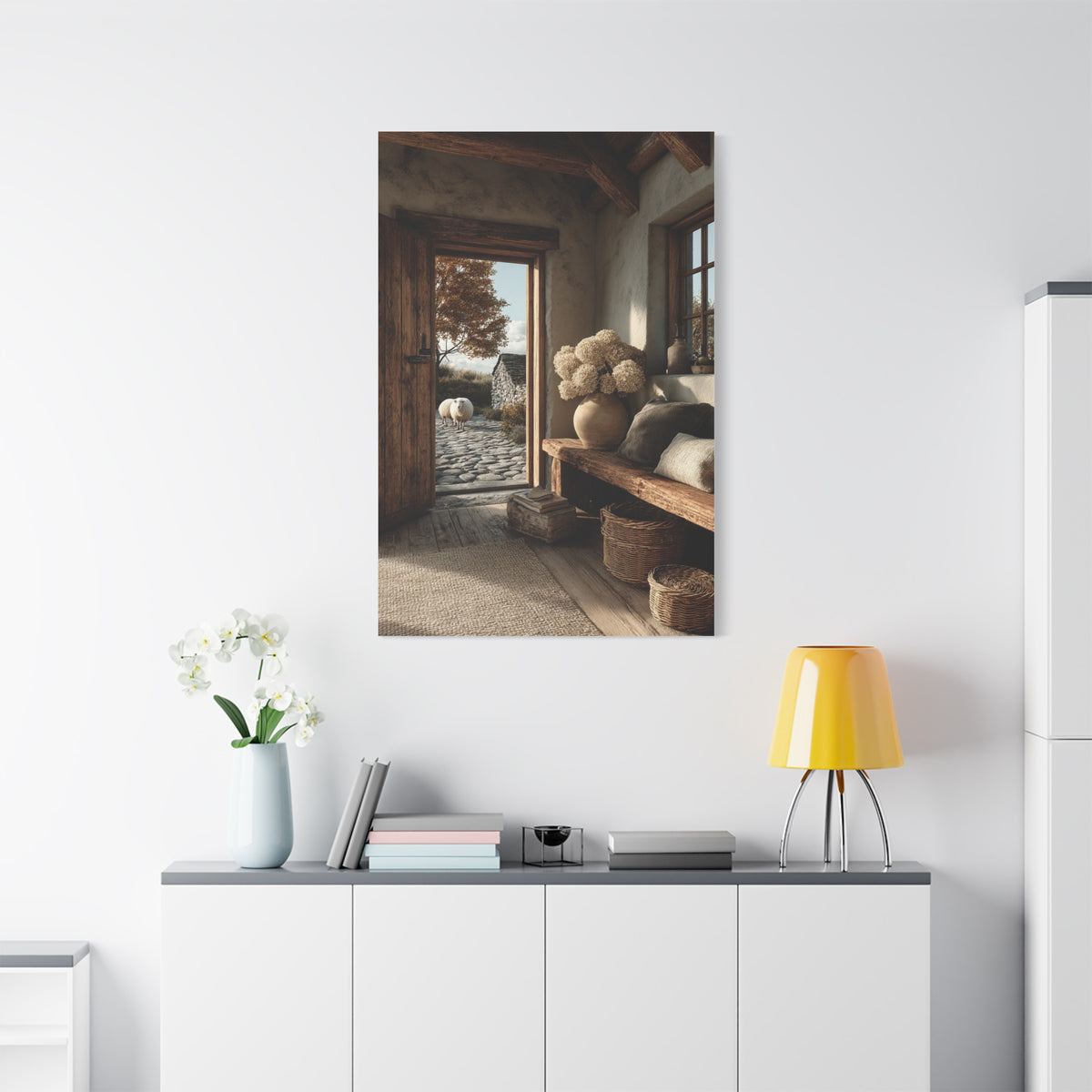 Farmhouse Entryway Open Door Scene Wall Art & Canvas Print