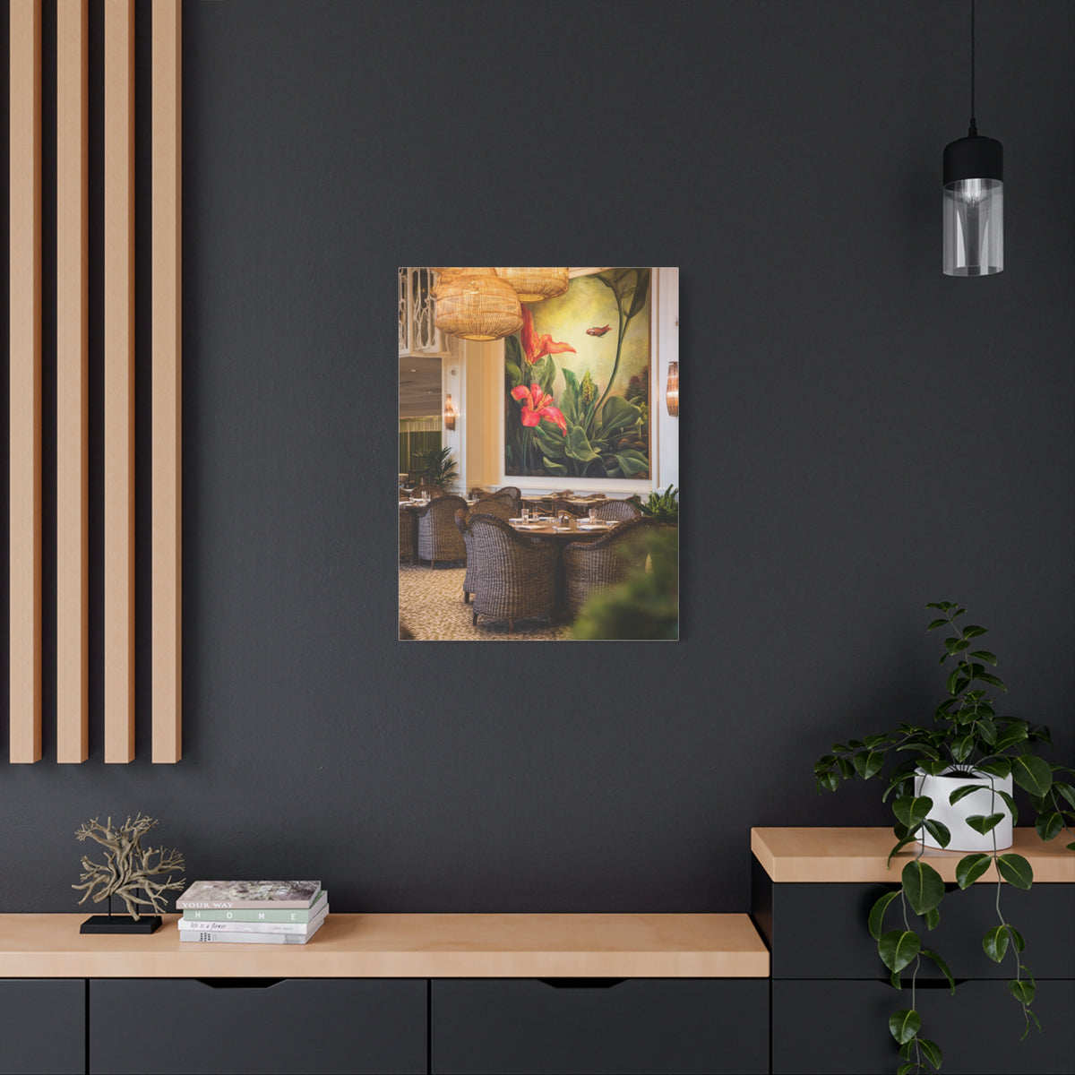 Tropical Flora and Fauna Resort Restaurant Wall Art & Canvas Print