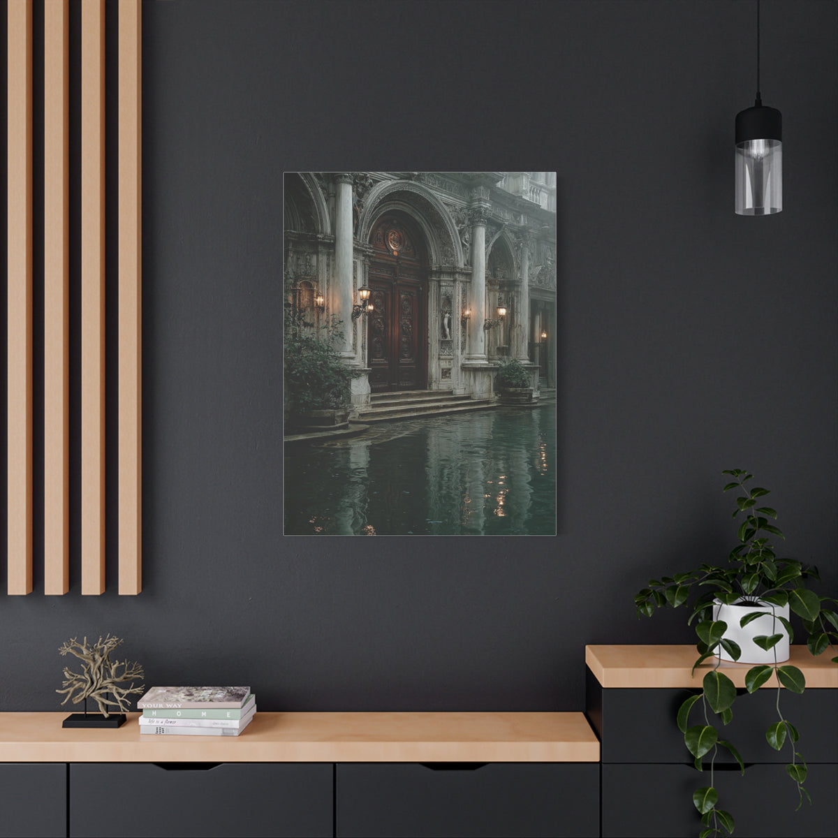 Venetian Palace Canal Entrance Wall Art & Canvas Print