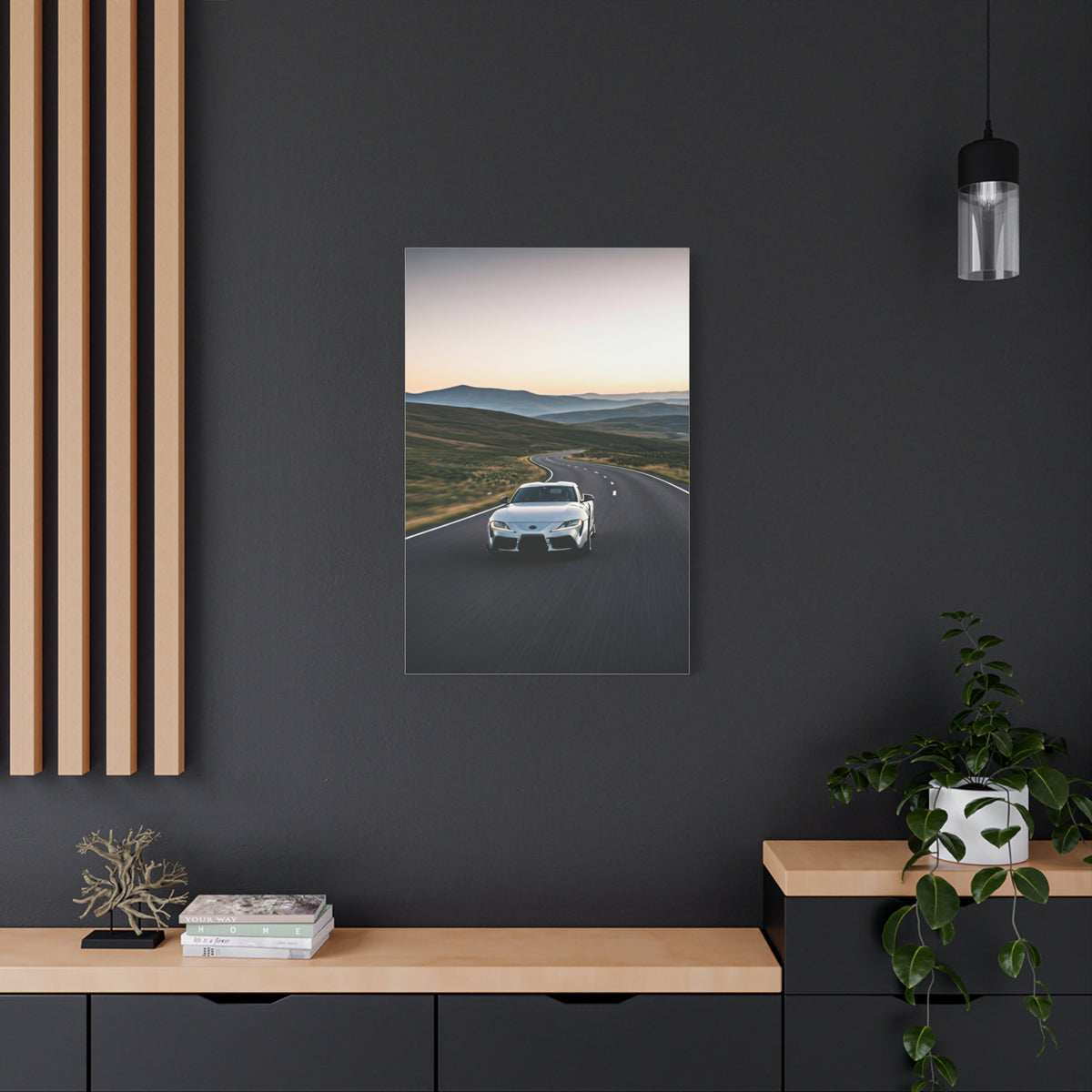 Toyota GR Supra Sunrise Scenic Road Wall Art & Canvas Prints