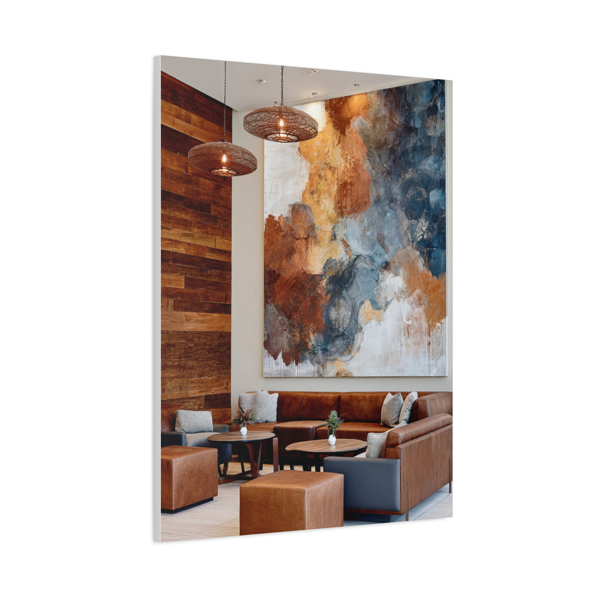 Luxury Earth Abstract Hotel Lobby Wall Art & Canvas Print