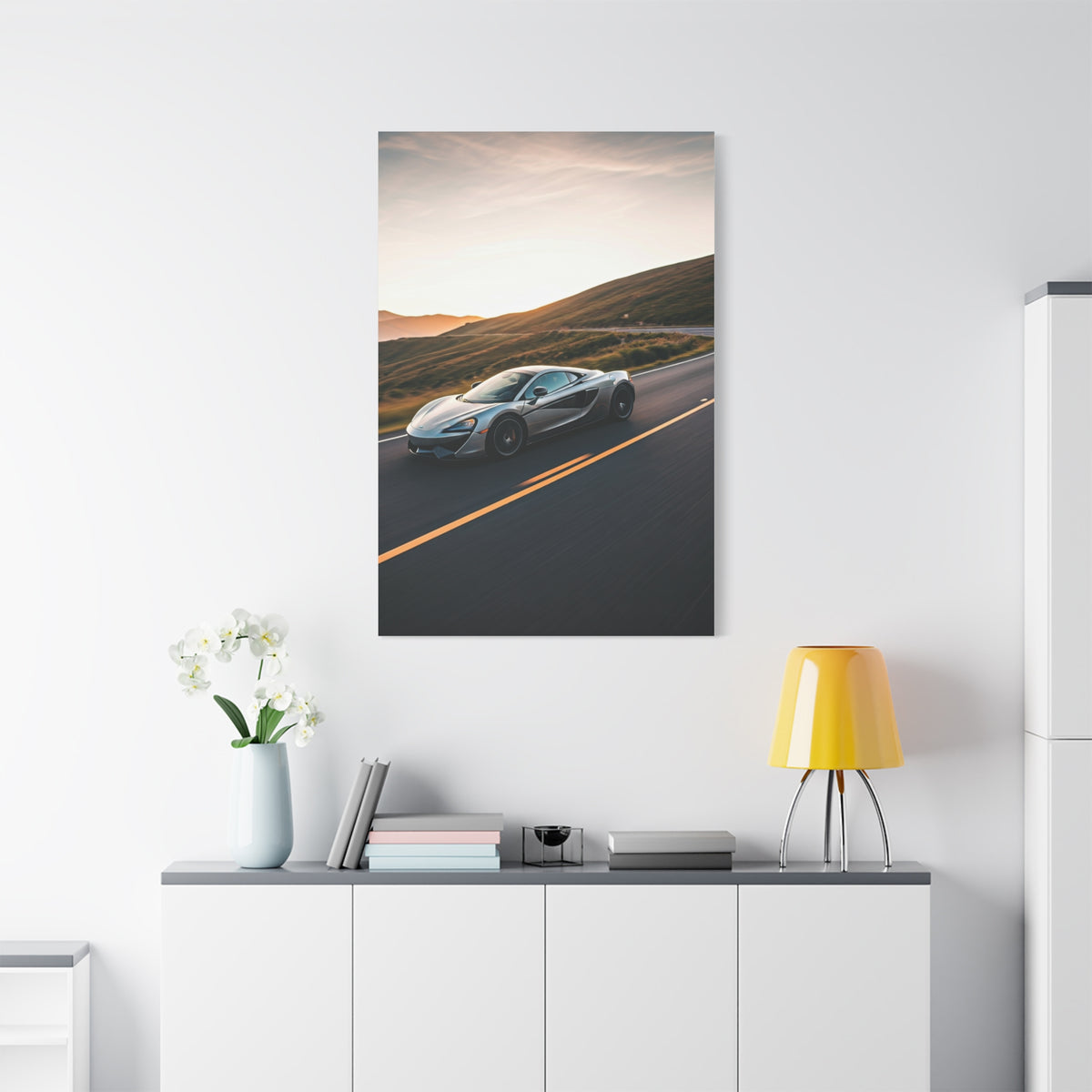 McLaren 570GT Cinematic Mountain Pass Wall Art & Canvas Prints