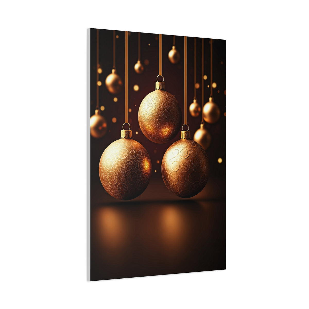 Golden Christmas Ornaments Elegance Wall Art & Canvas Print