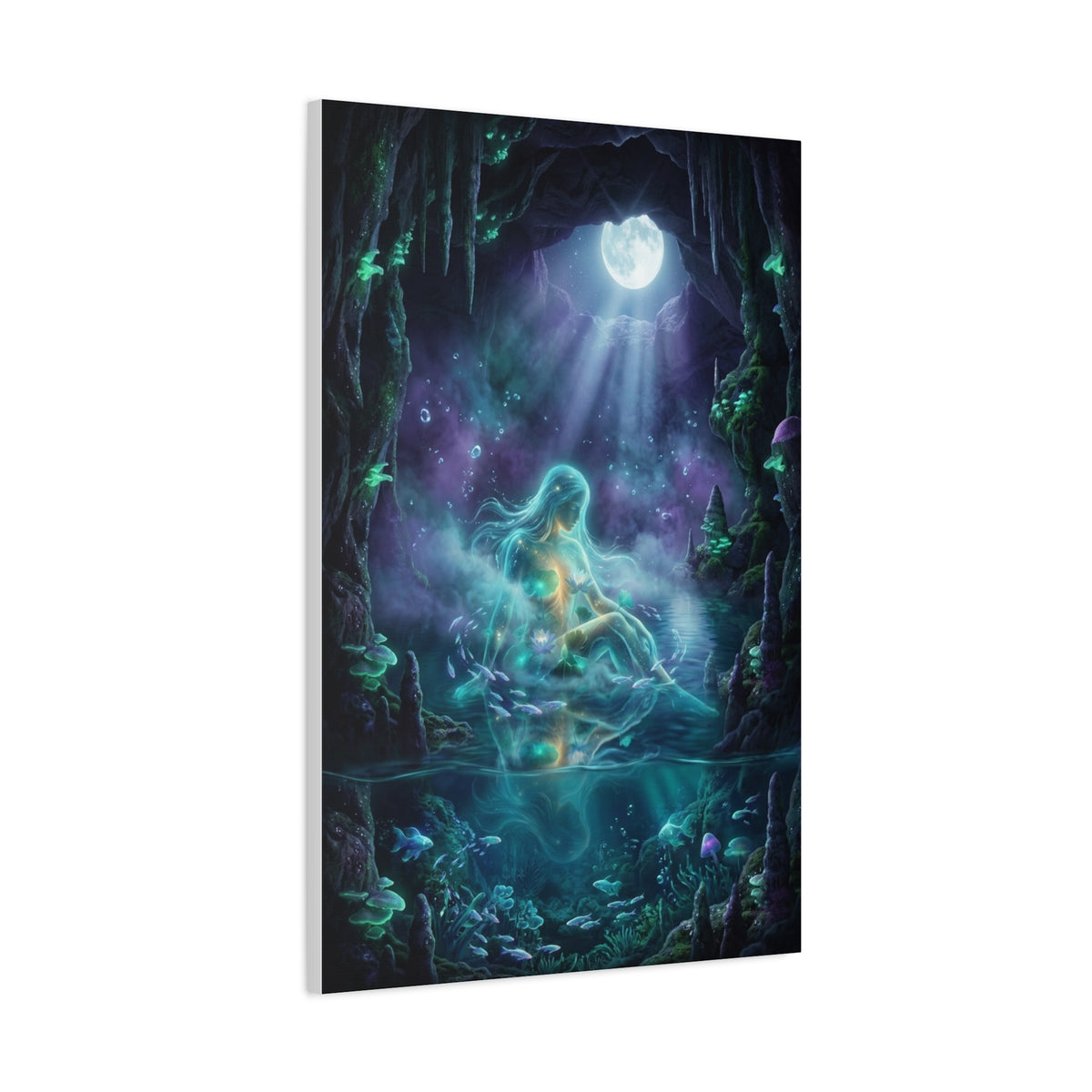 Moonlit Cave Surreal Figure Wall Art & Canvas Print