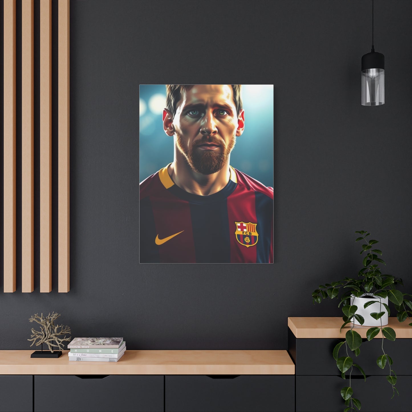 Messi: The Illustrated Icon Canvas Wall Art & Canvas Print