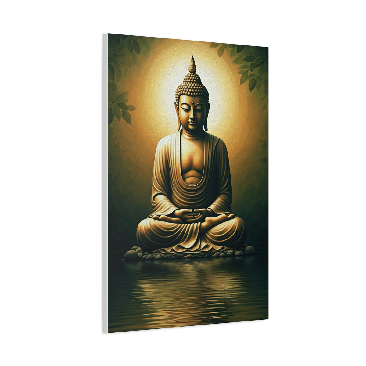 Golden Reflection Buddha Serenity Wall Art & Canvas Prints