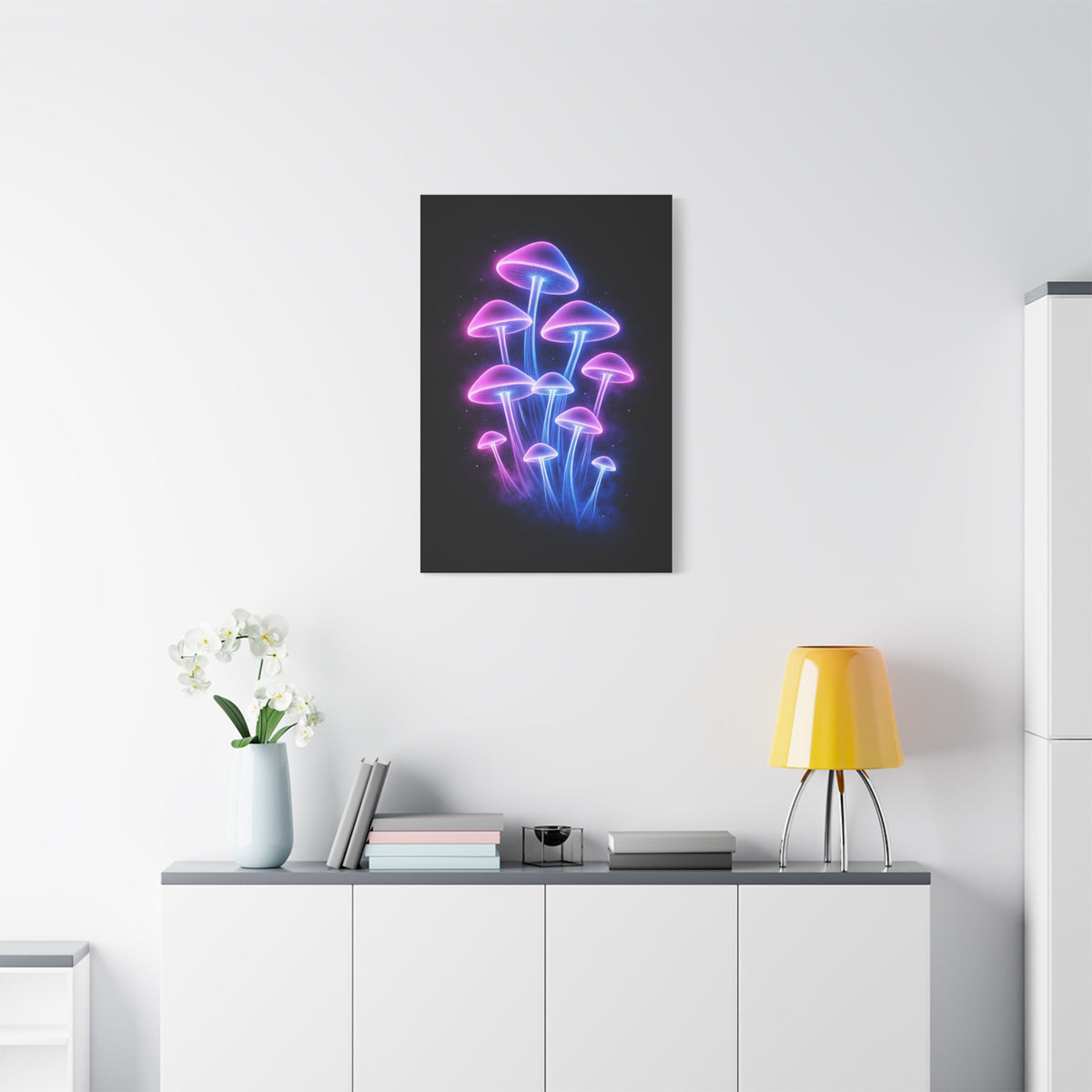 Magic Mushroom LED Art Aesthetic Wall Art & Canvas Print