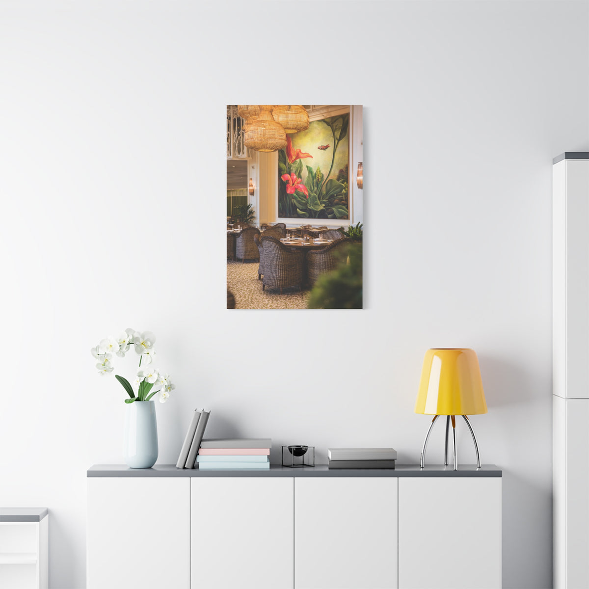 Tropical Flora and Fauna Resort Restaurant Wall Art & Canvas Print