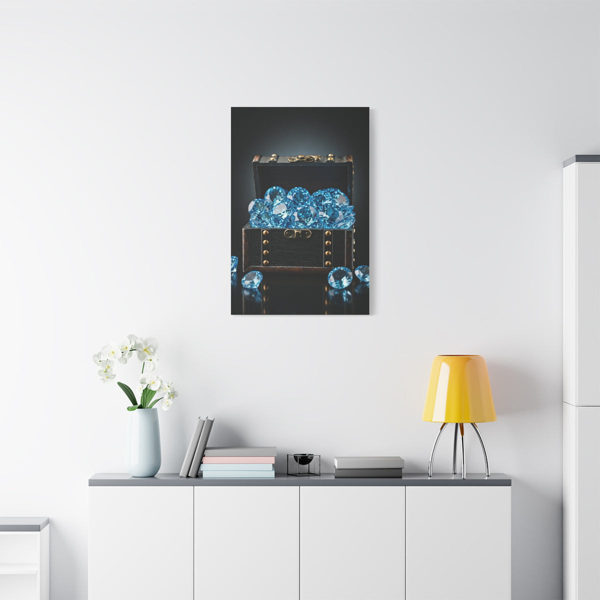 Blue Diamond Treasure Chest Wall Art & Canvas Prints