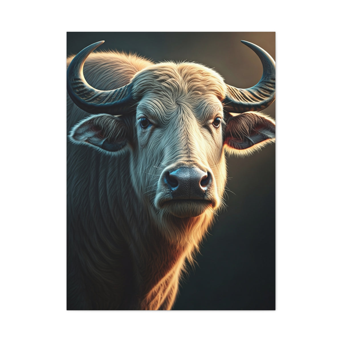 Soft Glowing Light Water Buffalo Portrait Wall Art & Canvas Print
