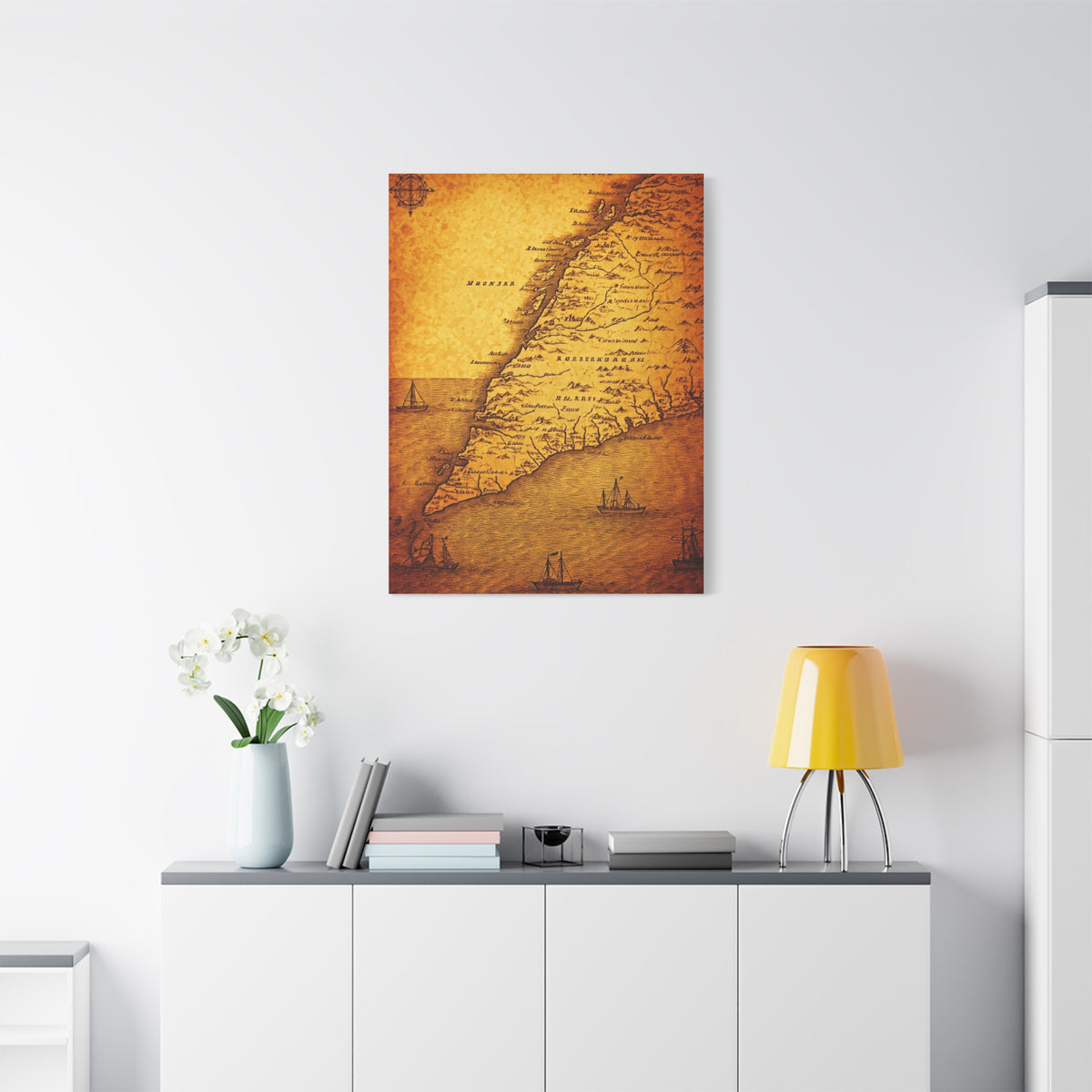 Soft Sepia Classic World Chart Wall Art & Canvas Prints