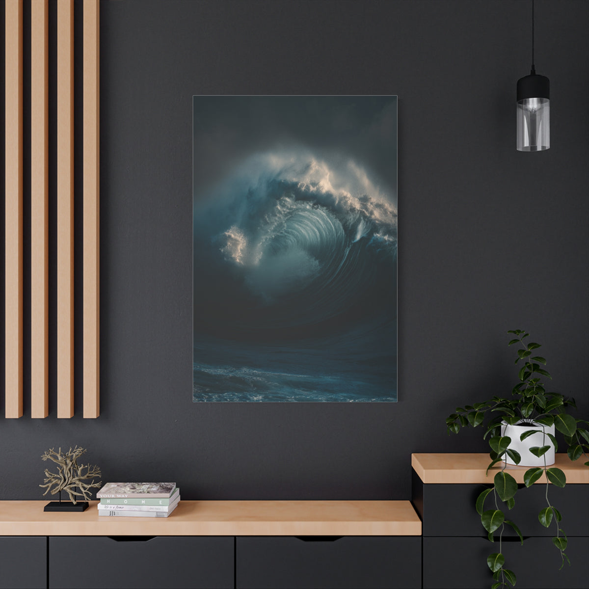Powerful Ocean Wave Curling in Dramatic Motion Wall Art & Canvas Print