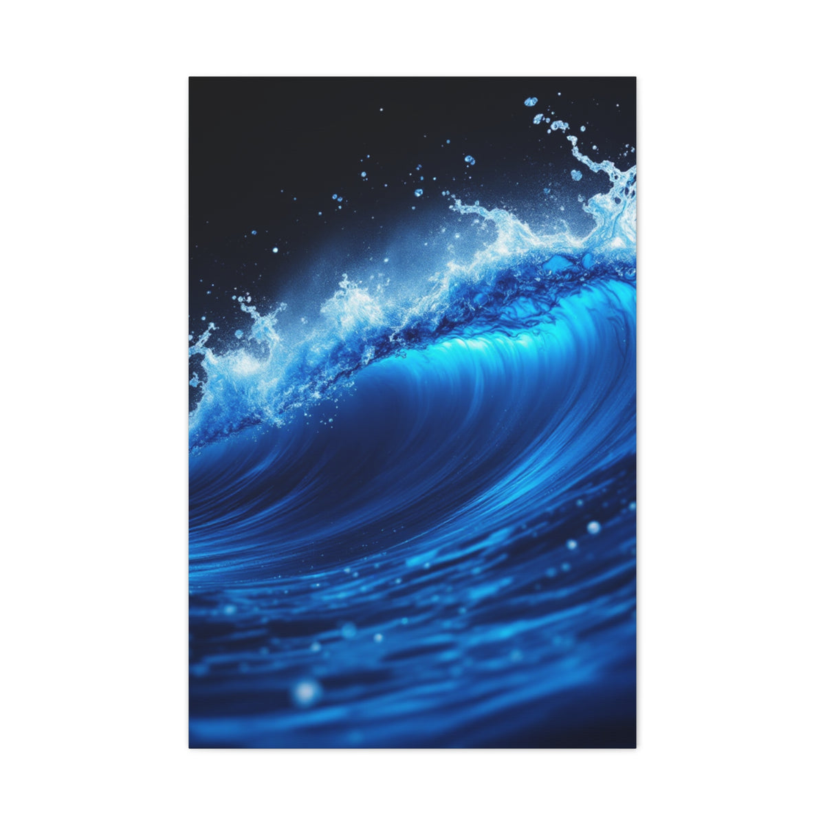 Powerful Ocean Wave in Electric Blue Motion Wall Art & Canvas Prints