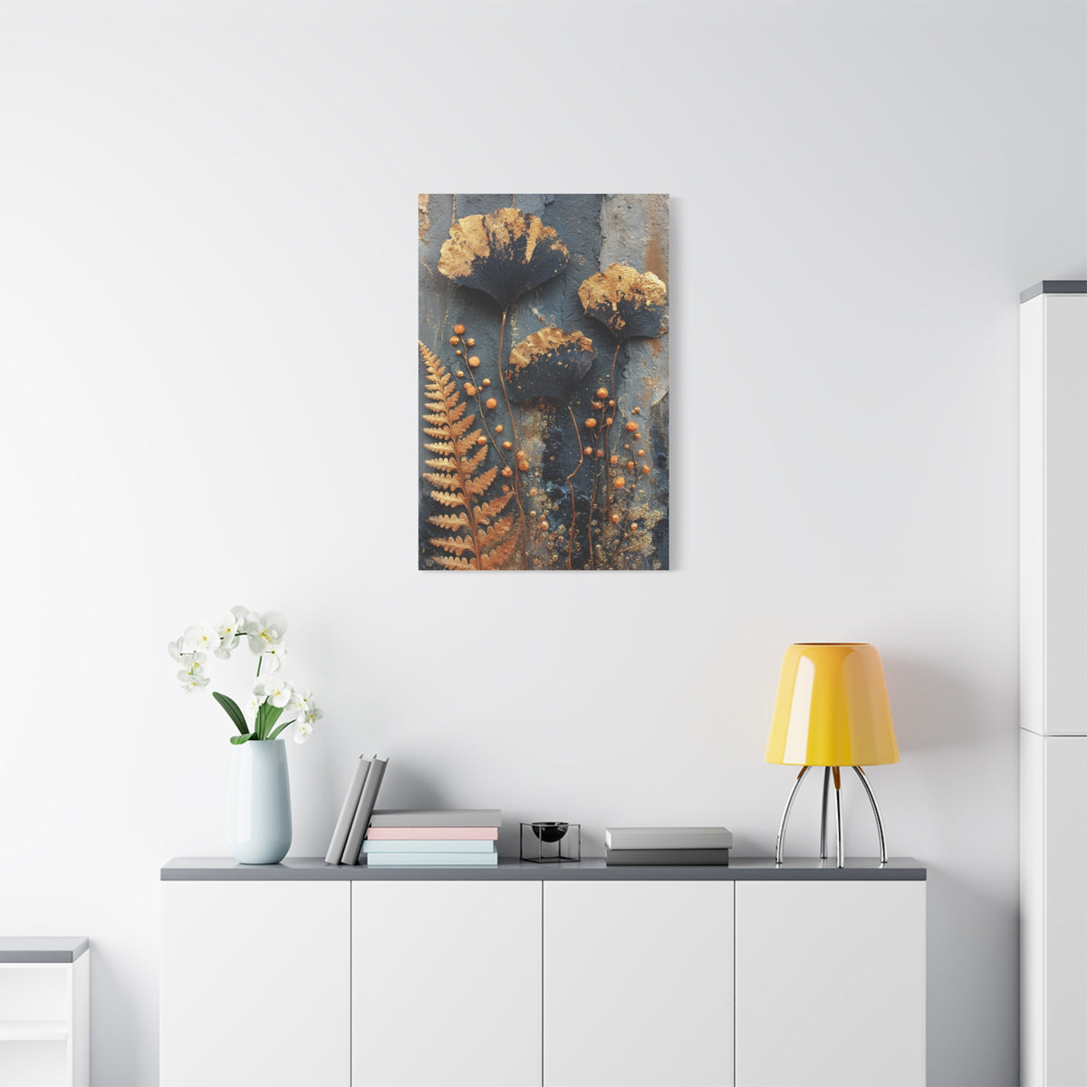 Dark Botanical Gold Leaf Study Wall Art & Canvas Print