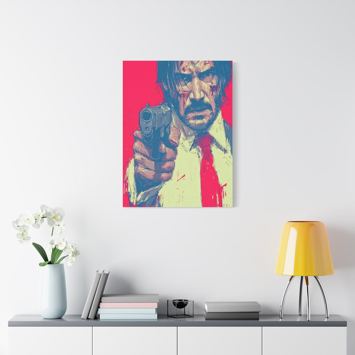 John Wick Graphic Illustration Movie Poster Wall Art & Canvas Print