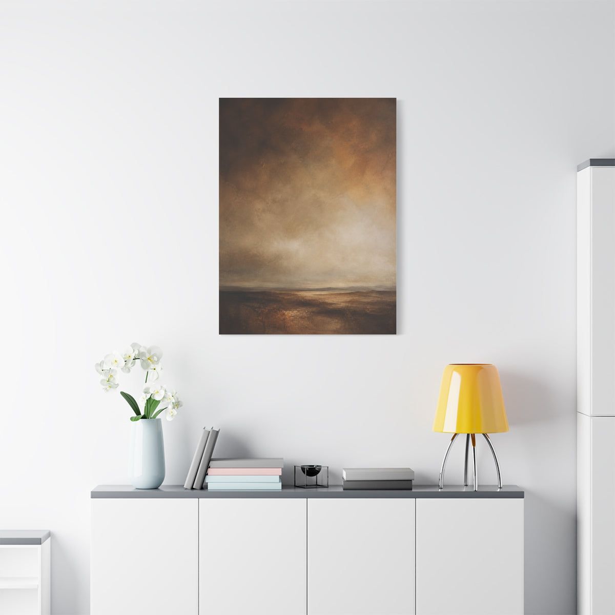 Earthy Brown Horizon Abstraction Wall Art & Canvas Print