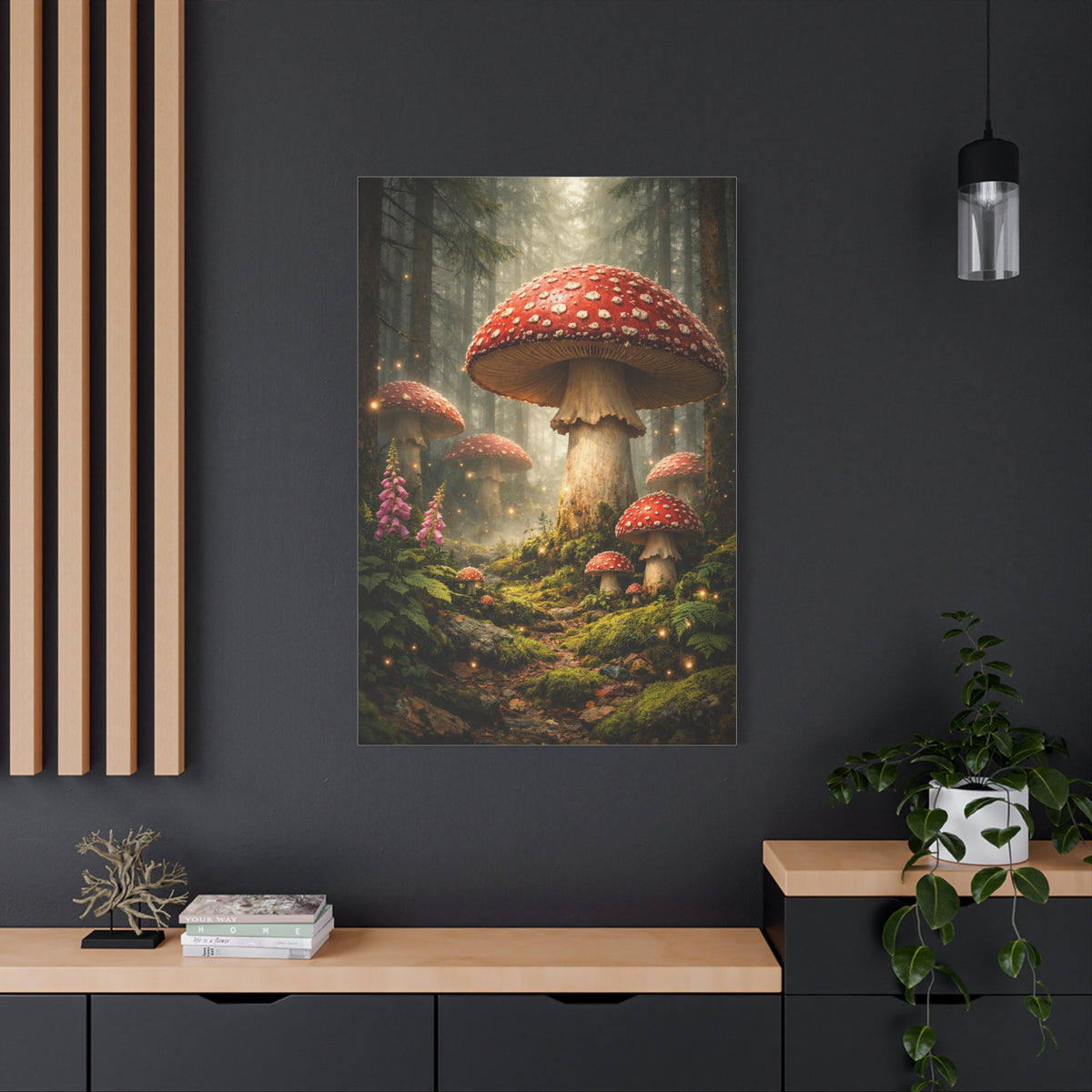Fantasy Mushroom Forest Panorama Wall Art & Canvas Print