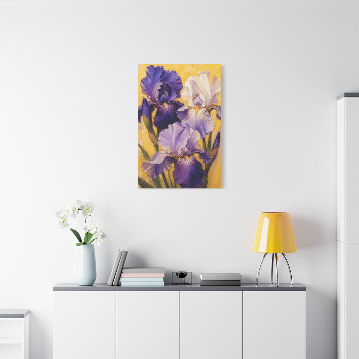 Iris Floral Impasto Painting Wall Art & Canvas Print